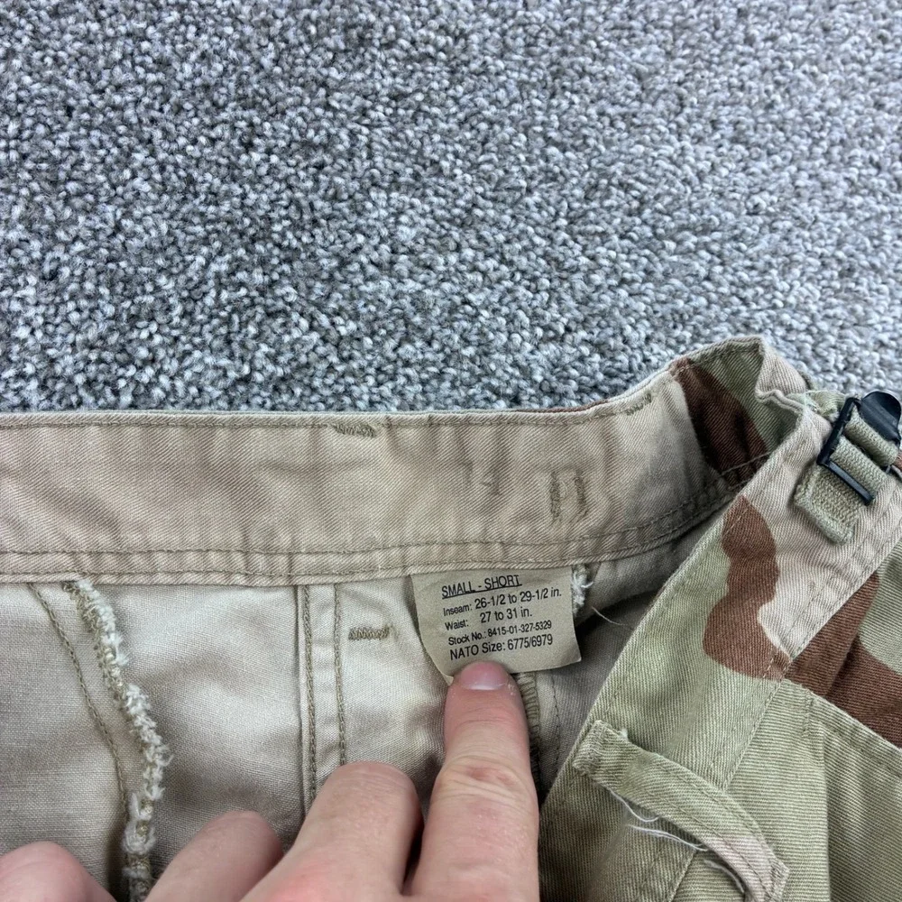 Vintage Military Pants Mens Small Short Desert Storm Tri Camo BDU Combat Canvas